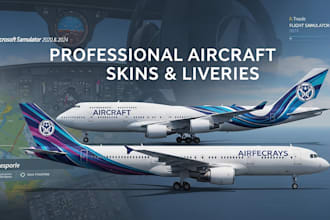 deliver professional aircraft skins and liveries for