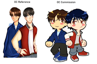 dibujare tus personajes en estilo chibi cute