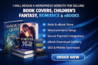 design wordpress selling book cover children fantacy romance ebook