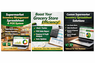 create supermarket inventory management spreadsheet, pos and stock tracker