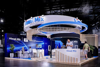 redesign vr booth store, outdoor retail kiosk,shop interior,arena complex render