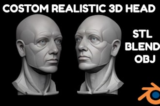 do 3d head bust sculpt, character face model, 3d modeling for 3d printing zbrush