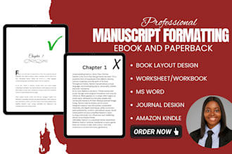 do workbook design, journal, paperback and layout formatting manuscript, ebook
