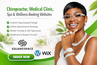 squarespace chiropractor medical clinic spa skincare saloon yoga booking website