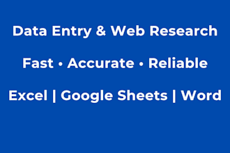 do accurate data entry, copy paste and web research tasks
