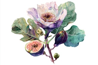 draw watercolor flowers and plants
