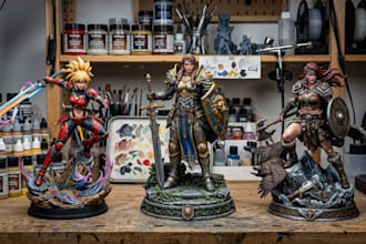 3d print and paint anime figure diorama miniature stl model with 4k 8k fdm resin