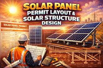 create solar panel permit layout and solar structure design