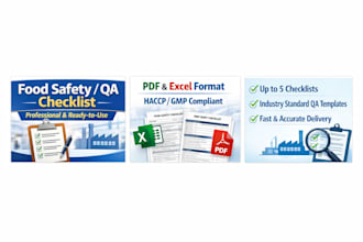 create food safety and qc checklist for your food business