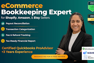 do bookkeeping for shopify, amazon, and ecommerce stores
