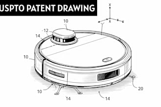 create uspto compliant patent drawings, patent illustration, technical drawings