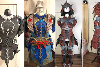 3d anime cosplay creation wearable fantasy knight armor full costume design