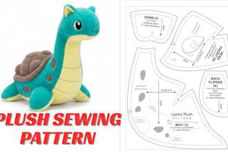 design custom plush toy sewing patterns for stuffed animals production