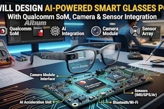 design ai powered smart glasses pcb with qualcomm som, camera sensor integration