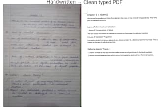 type handwritten notes into clean typed PDF or words
