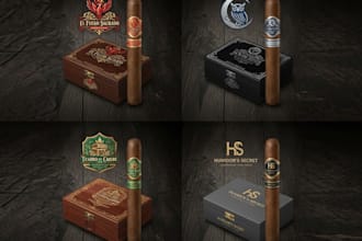 do make modern cigar label, cigar logo, cigar band and cigar box design