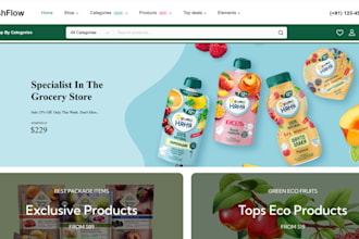grocery shopify store and provide marketing strategy for supermarket business