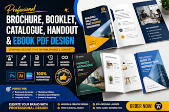 design professional brochure, booklet, product catalogue, handout or ebook PDF