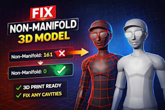 fix non manifold, cavities and make your 3d model 3d print ready