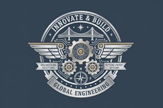 make a vintage mascot engineering logo for your company