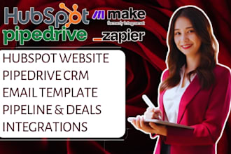 pipedrive setup, hubspot cms, email template, zapier integration, website design