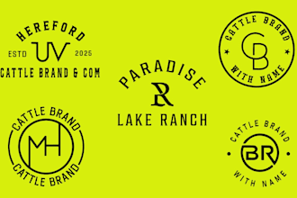 design vintage western, cattle brand logo for your ranch, farm