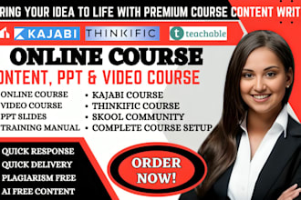 do coaching programs online course content, kajabi thinkific video course setup