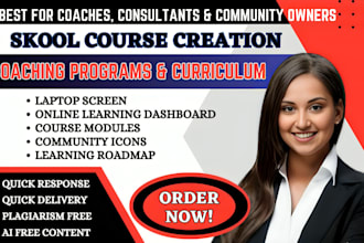 create skool course curriculum, coaching program, and membership content