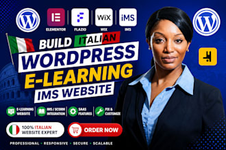 build italian wordpress elearning ims website elementor flazio saas wix fix