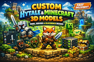 create custom hytale minecraft 3d models in blockbench, mods, plugins