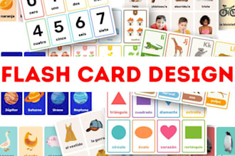 create beautiful children card game, educational flash card design, memory card