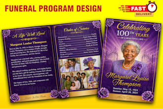 funeral, obituary flyer, memorial card, and funeral program design