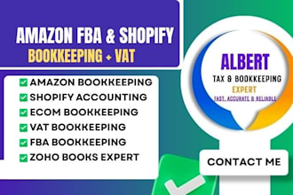 amazon fba and shopify ecommerce bookkeeping with vat and sales tax compliance