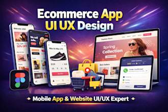 design ecommerce mobile app UI UX for ios android and website