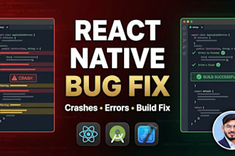 fix react native bugs crashes and build errors fast