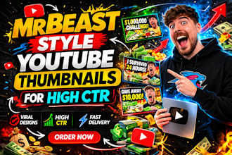 design viral mrbeast style youtube thumbnail for high CTR