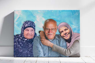 create emotional memorial portrait painting from photo