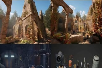 create 3d game props, weapons, and modular environment assets