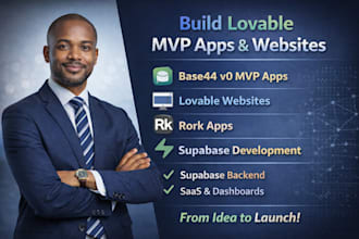 build lovable base44 v0 mvp app, lovable website, rork app, supabase developer