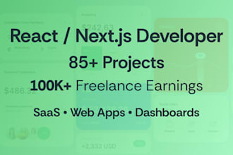 build web app or saas using react and nextjs