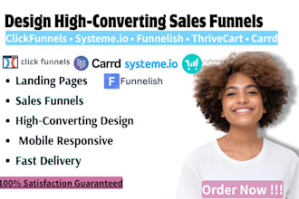 design clickfunnels funnelish systeme io thrivecart sales funnel carrd website