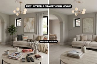 declutter and virtually stage your room realistically
