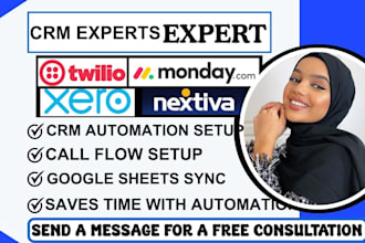setup twilio monday crm nextiva call flow clawdbot xero googlesheets integration