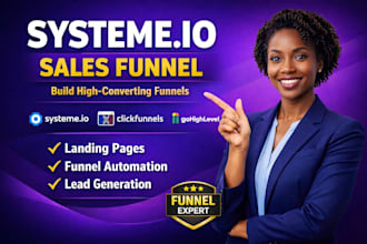 design sales funnel landing page in systemeio or clickfunnels