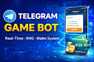 develop a real time telegram game bot with wallet system