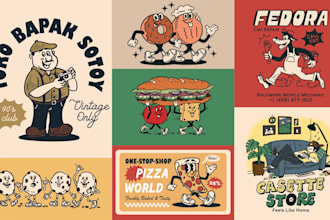design vintage mascot illustration for clothing brand