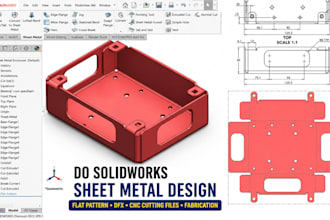 do solidworks sheet metal design flat pattern dfx cnc cutting fles fabrication