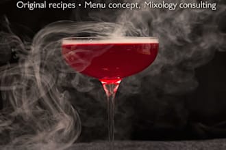design a unique bar menu or signature cocktails for your bar