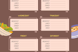 design a custom daily planner meal tracker and habit tracker