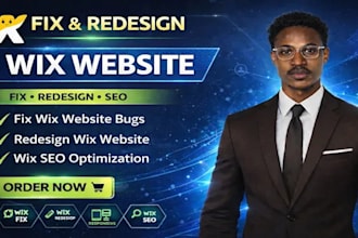 fix wix website bugs, redesign wix website, wix studio, wix velo, wix seo setup